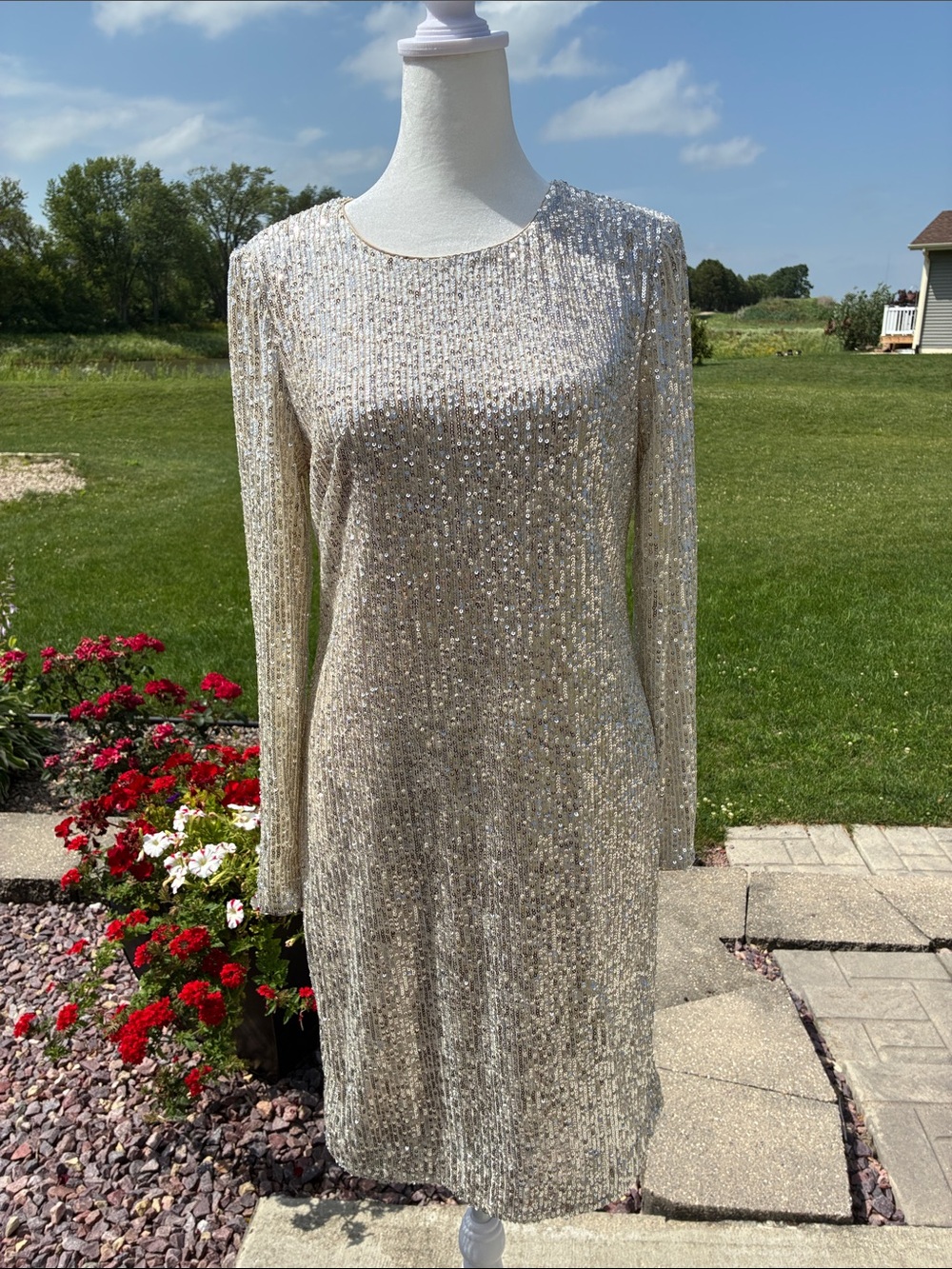 Eliza J Sequin Sheath Dress
